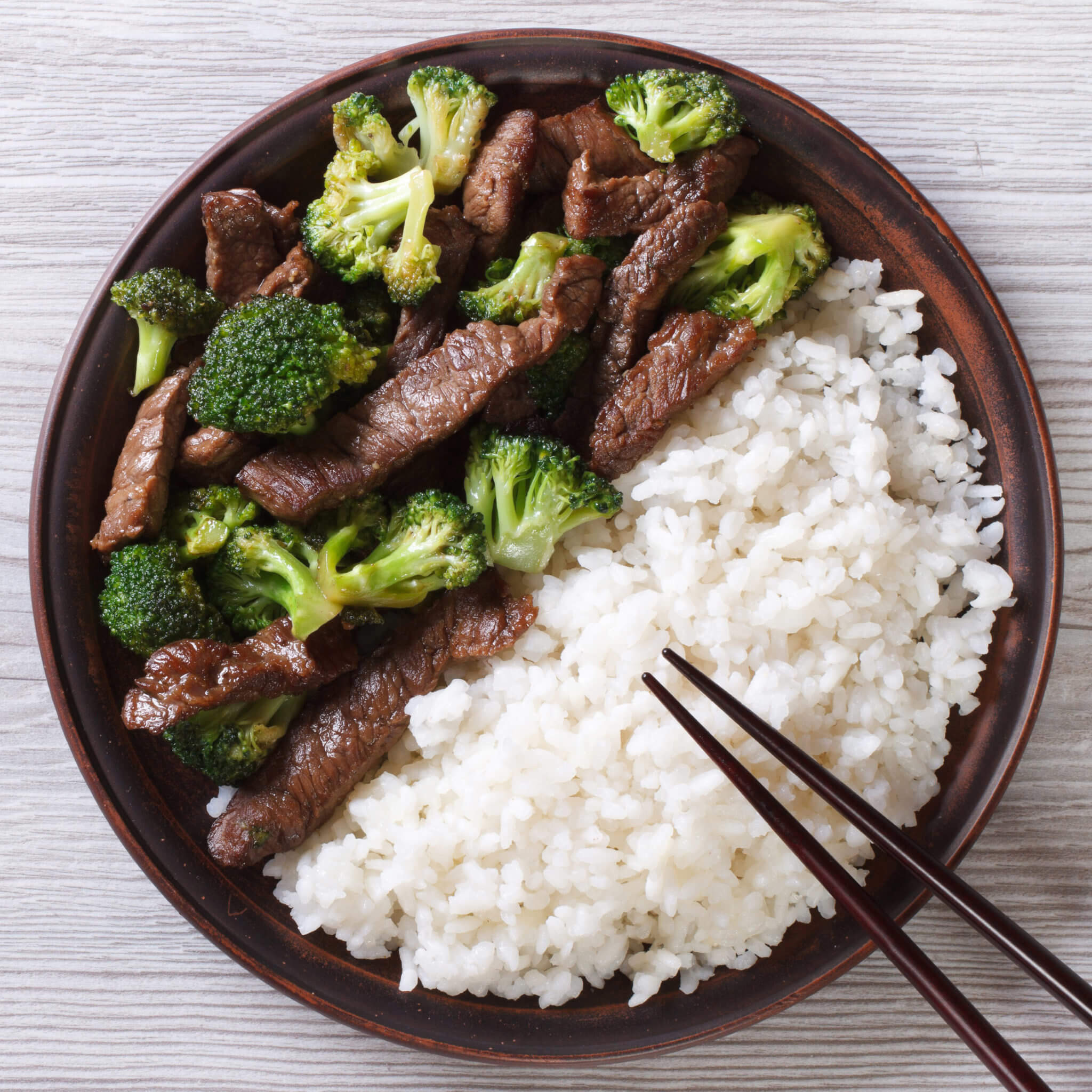 beef with broccoli and rice