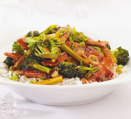 rice and broccoli