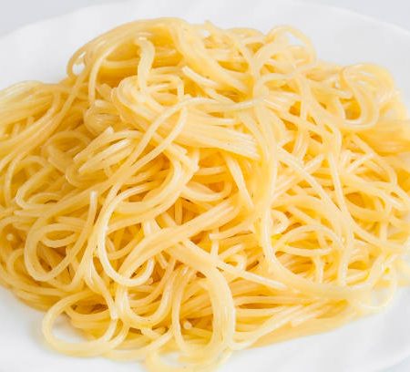 Bowl of spaghetti isolated