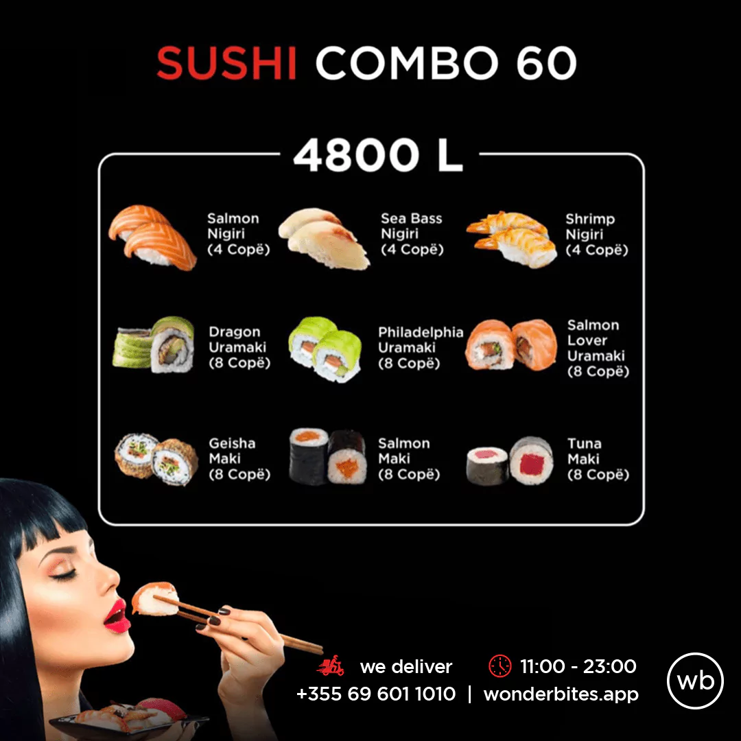 Sushi Combo 60 Copë